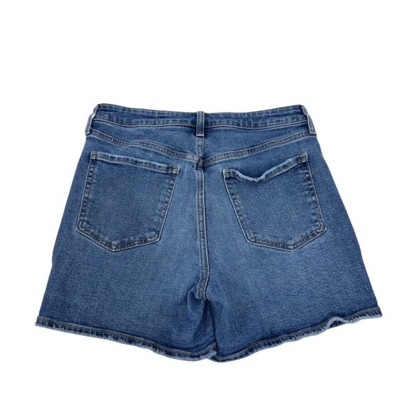 Old Navy Womens High-Rise OG Straight Denim Shorts Size 10 Blue Distressed - Picture 9 of 12